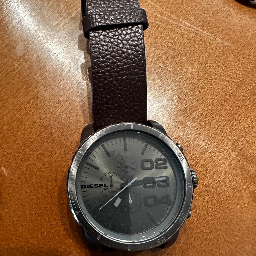Diesel Watch, leather band.